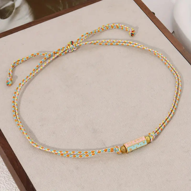 Rope Necklace "Happy"