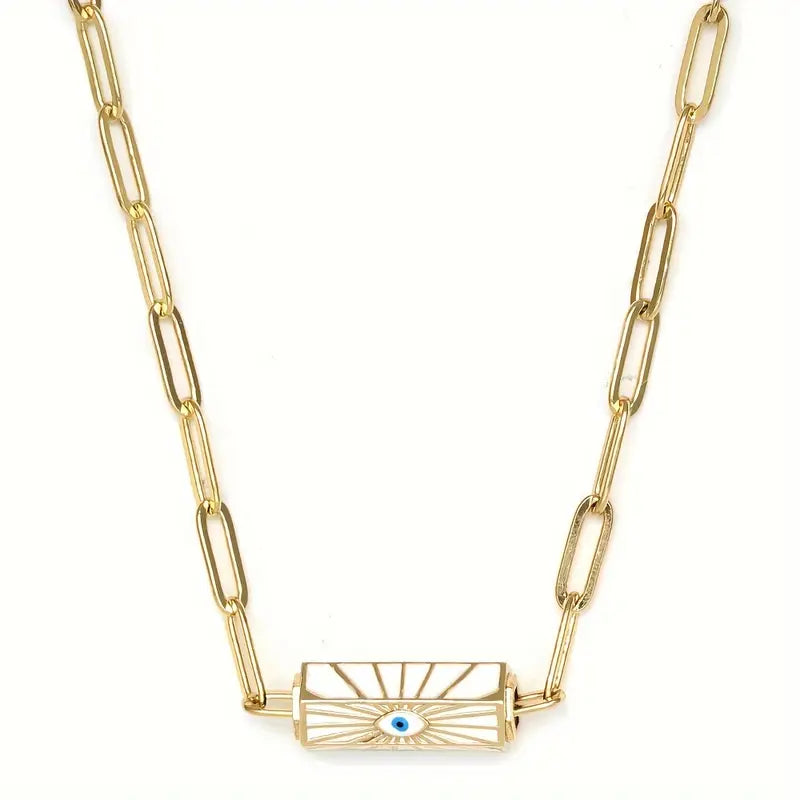 White Evil Eye Necklace