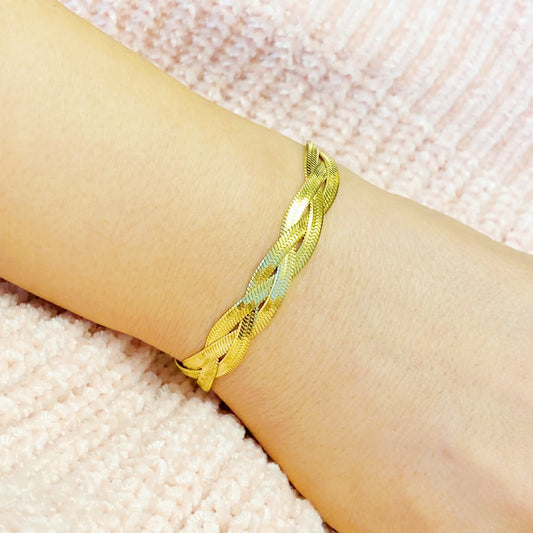 Gold Herringbone Bracelet