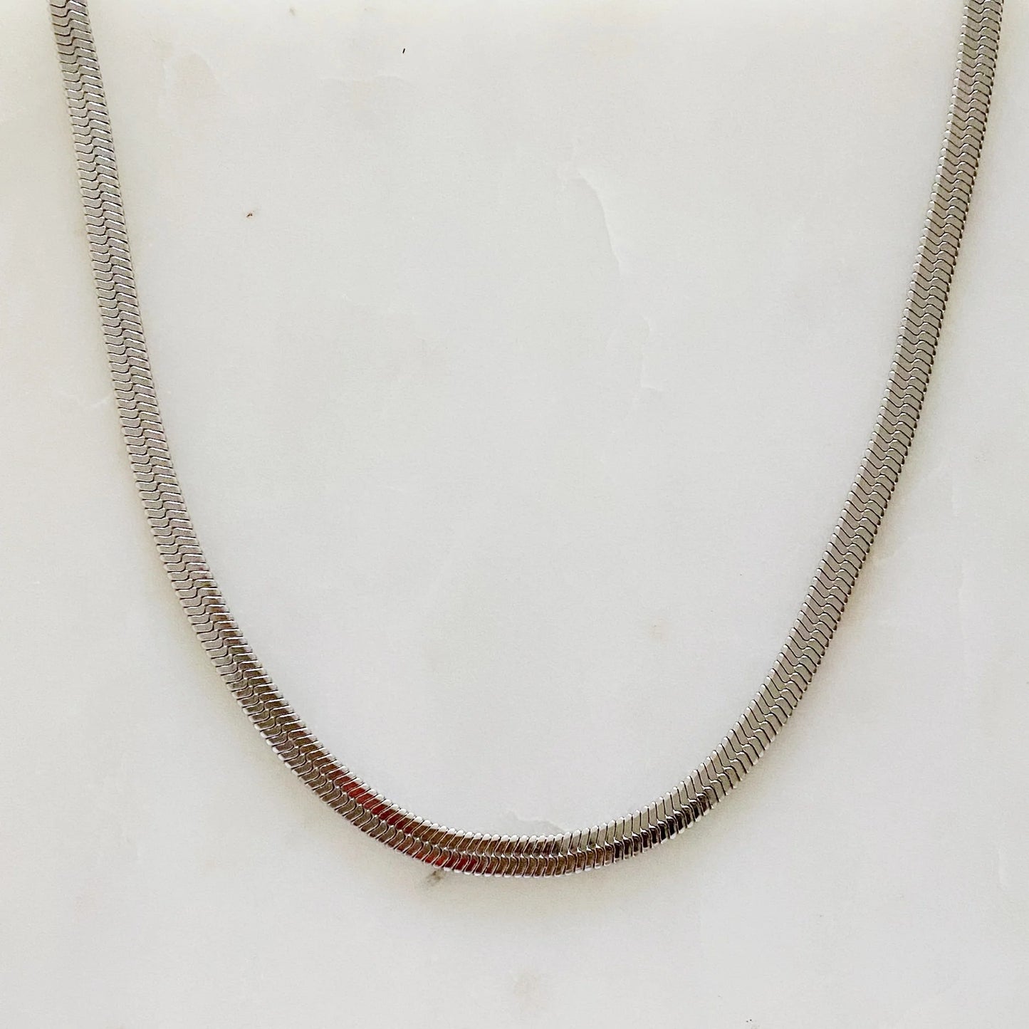 Herringbone Silver Necklace