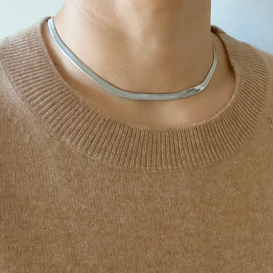 Herringbone Silver Necklace