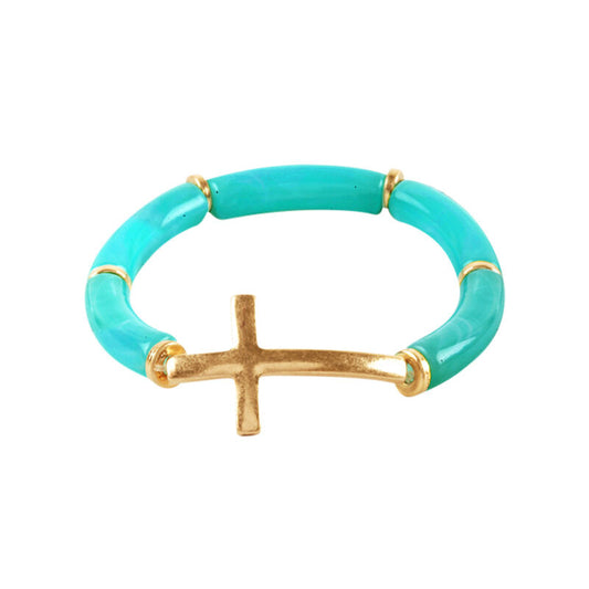 Mint Cross Bracelet