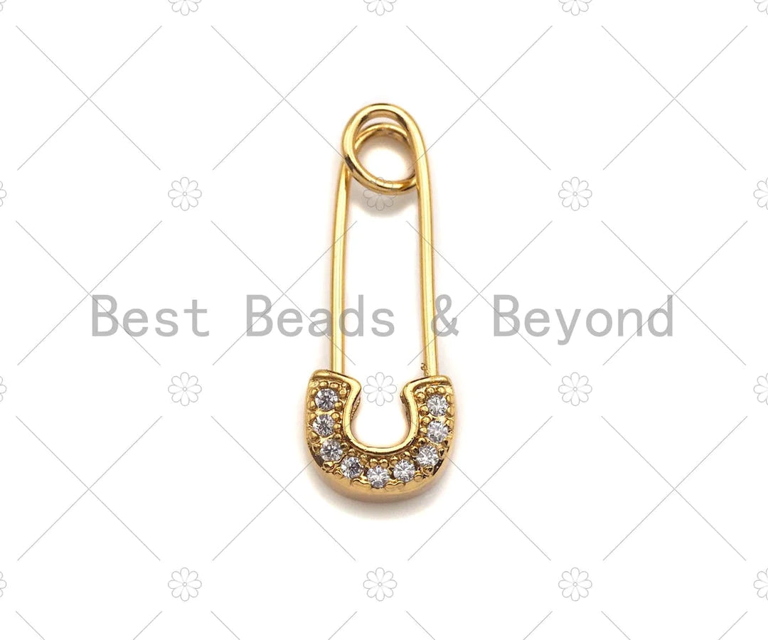 Gold Safety Pin Charm