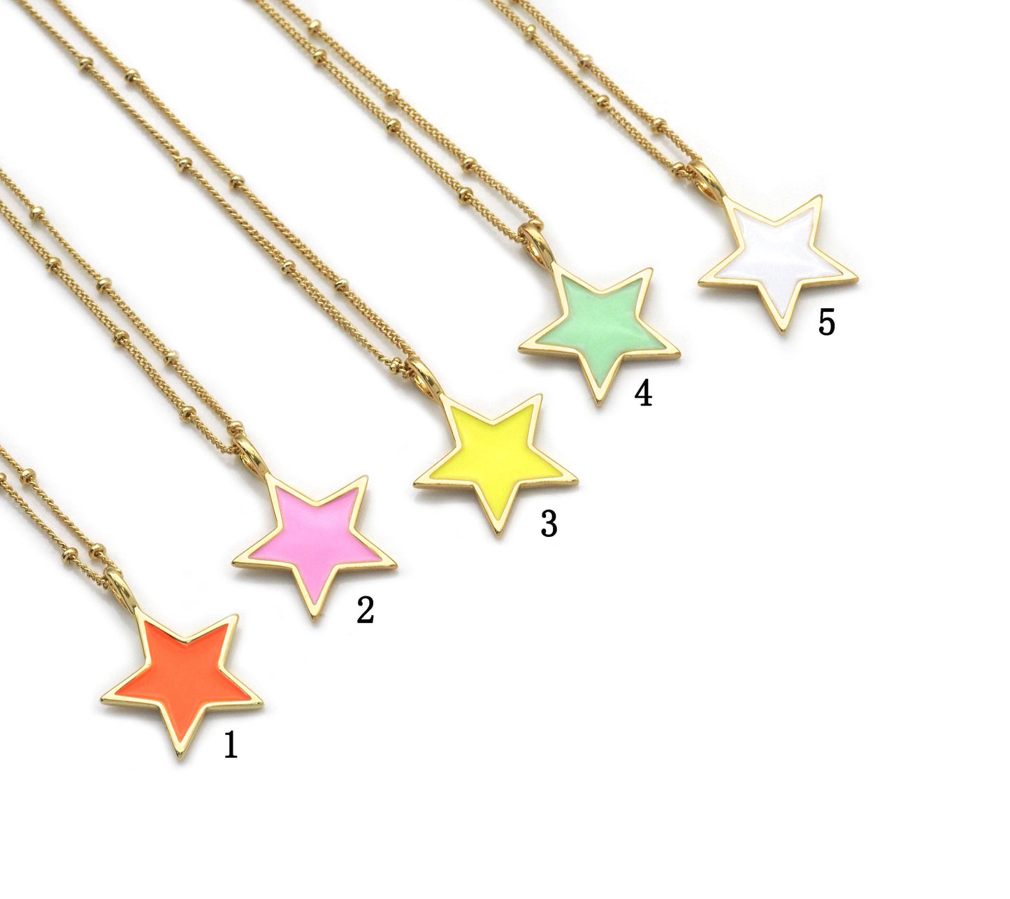 Star Enamel Necklace